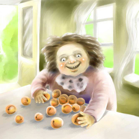 Девочка с персиками