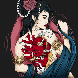 Девушка с татуировкой (плакат)