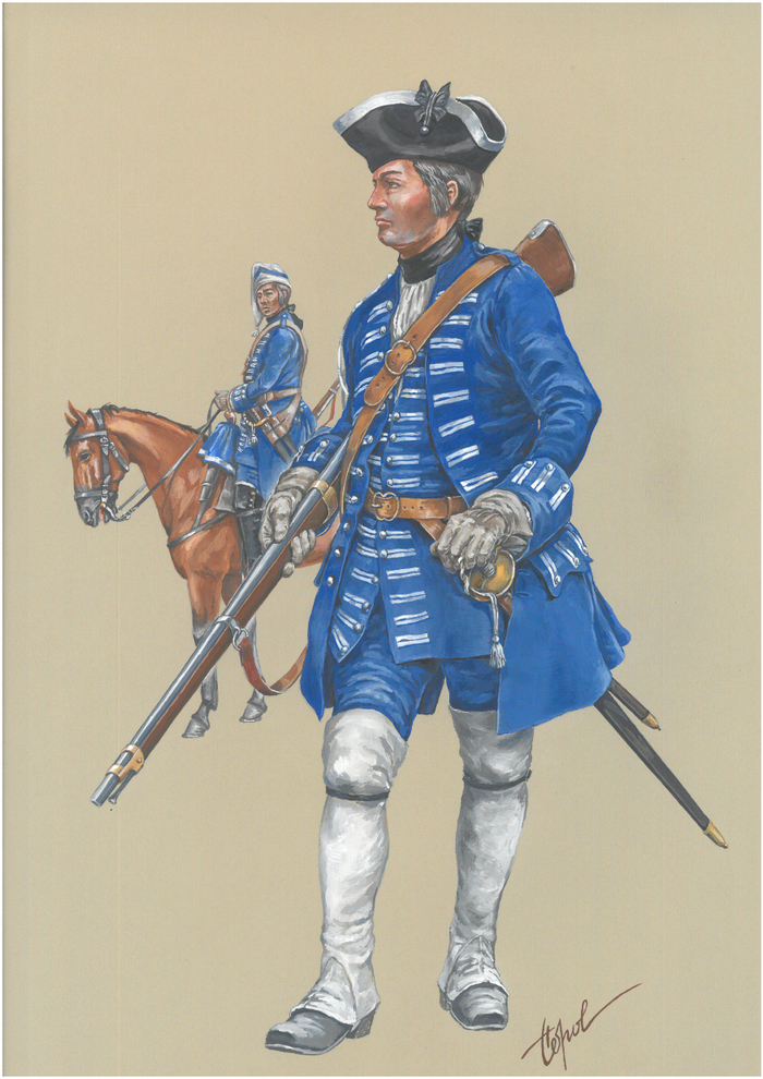 Рядовой драгунского полка Dauphin ( Дофин) Франция 1740-1742 г.