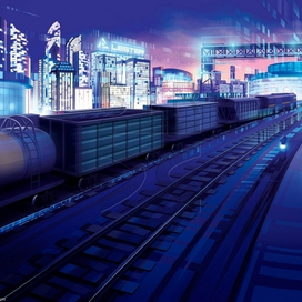 товарняк в мегаполисе