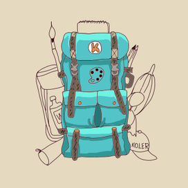 Походный рюкзак иллюстрация