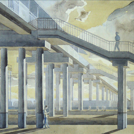 3 лист серии графических листов "На вокзале"