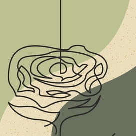 Роза, лайн арт