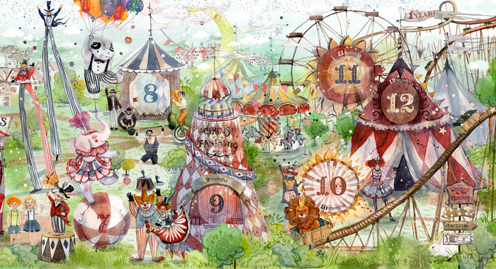 Ретро цирк. 30 на 120 см