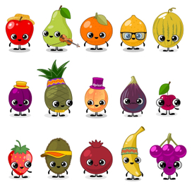 Персонажи фрукты