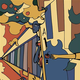 Садовый сторож ночью не вовремя выглядывает из-за двери