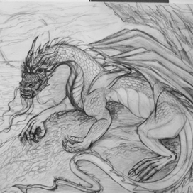 Эскиз дракона для сайта казино.