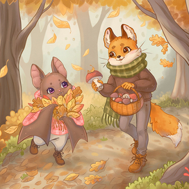 Лис и мышонок. Осень.