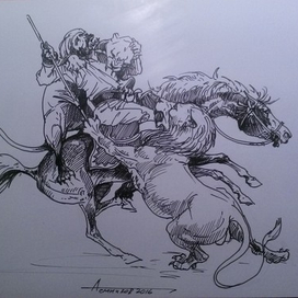 Эскиз. Охота на львов