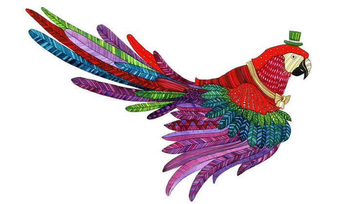 попугай к иллюстрации книги Алиса в стране чудес