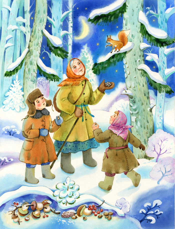 к повести Л.Воронковой "В гостях у бабушки Марфы" , для изд."Качели"