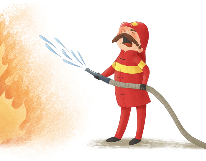 Серия книжных иллюстраций "Злой пожарный"