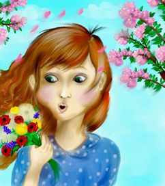 девочка весной