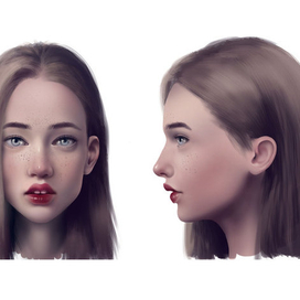 Девушка, профиль и анфас.