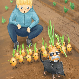 Иллюстрация к сказке "Луковое горе" 