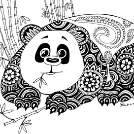 Панда. Раскраска