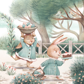 Illustration with Easter motifs