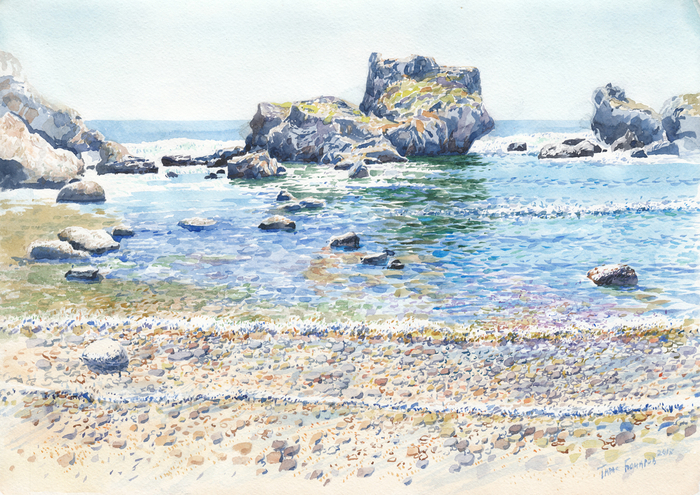 КАЗАНТИП. БУХТА КИРЛИУТ. 2017. Бумага, акварель. 29,7 x 42