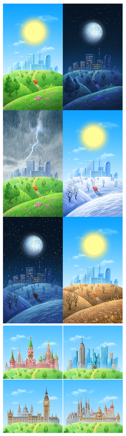 Иллюстрации для приложения погоды