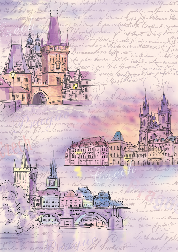 имитация графики с акварелью