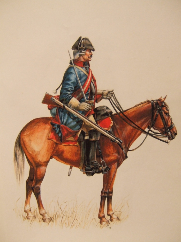 Рядовой кирасирского Миниха полка, впоследствии Военного ордена св. Георгия. Россия, 1731 г.