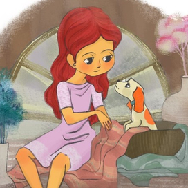 Девочка с собачкои