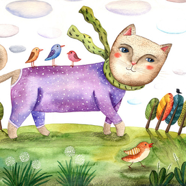 Кошка, тест бумаги