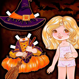 бумажная кукла "ведьмочка Тася"