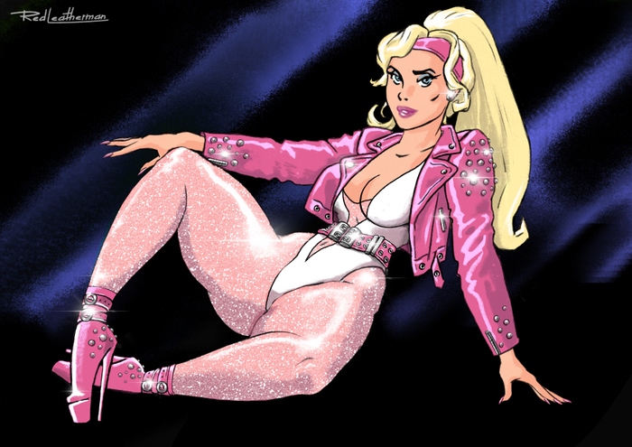 Пин-ап открытка к альбому "Turbo" группы Judas Priest