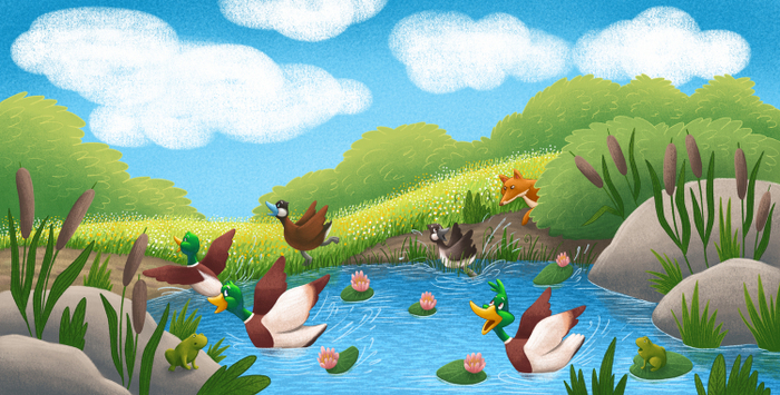 Иллюстрация для книги "Quack along with Zack, Mack, and Jack"