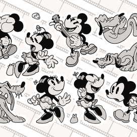 Стикерпак Ретро Микки