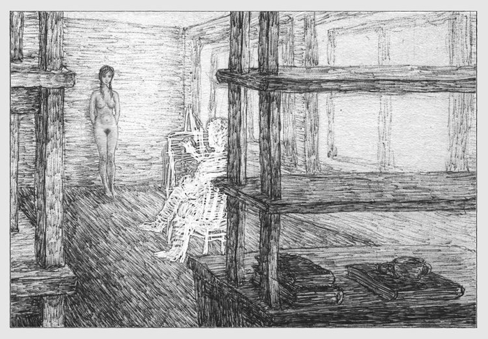 Натурщица, Позирующая Воображаемому Художнику