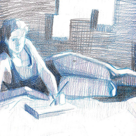 Автопортрет синий