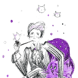 Котики везде. Даже фиолетовые)