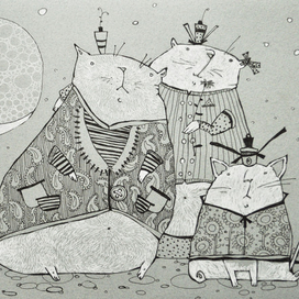 Семья из серии " истории белых котов"