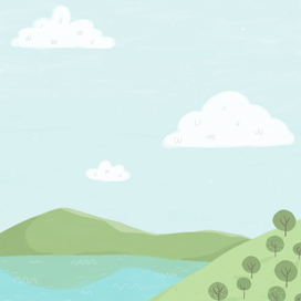Обложка для тетради "Зеленые холмы"