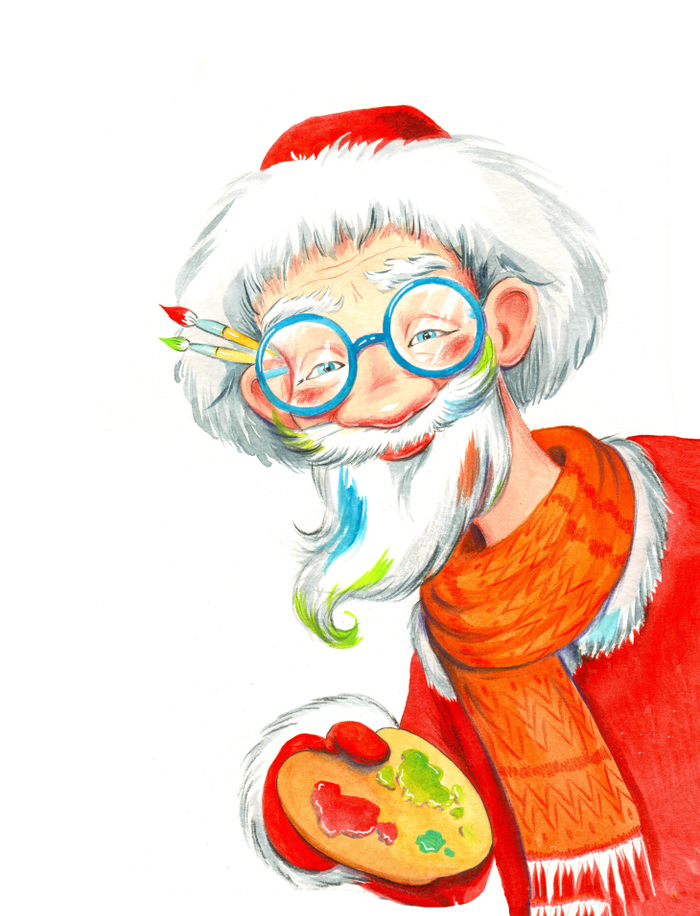 Дед Мороз художник.