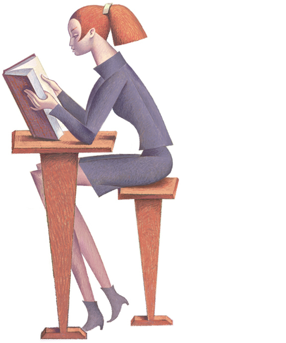 Девушка в читальном зале