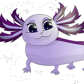 Фрагмент аксолотля в мультяшном стиле