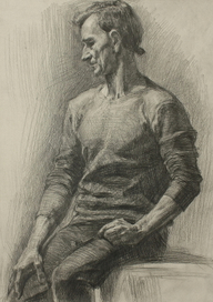 Сидящий мужчина.