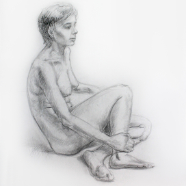 набросок девушки с натуры