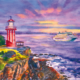 Открытка с пейзажем австралии