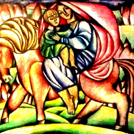 Эскиз "В пути", бумага, акварель, карандаш. 2017 г.