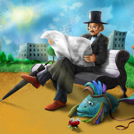 писатель и рыбка2