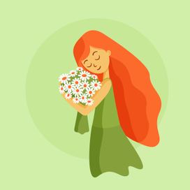 Девочка с ромашками