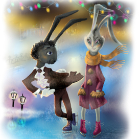 На катке. Те зайцы.