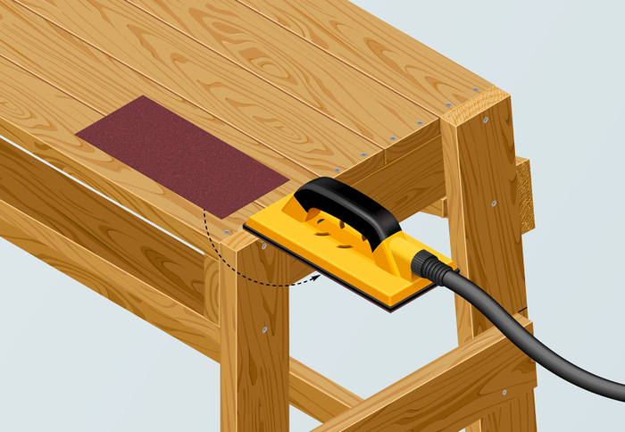 Шлифовка стыков подмости