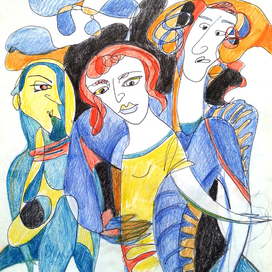 "Адам,Ева и змей", эскиз