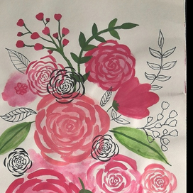 Букет алых роз