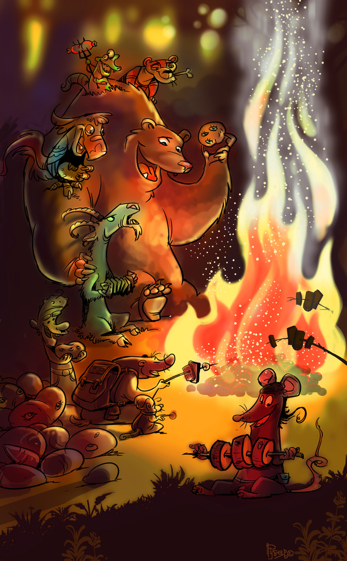 байки у костра